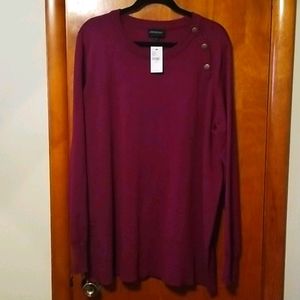 NEW Lane Bryant sweater with button shoulder detai